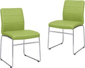 Decoways - Eetkamerstoelen 2 st kunstleer groen