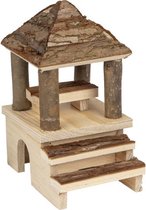 Flamingo knaagdierhuis pady bruin - hout - 16x12x21cm