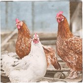 40x Pasen thema servetten met kippen print 33 x 33 cm - Boerderij tafeldecoratie wegwerp servetjes
