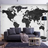 Fotobehang - Black and White Map.