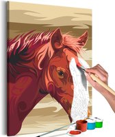 Doe-het-zelf op canvas schilderen - Brown Horse.