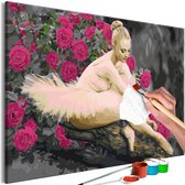 Doe-het-zelf op canvas schilderen - Rose Ballerina.