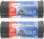 30x Afvalzakken/vuilniszakken met trekband 65 liter - Extra sterke lekvrije trekbandzakken