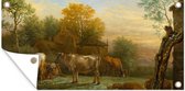 Décoration murale murale d'extérieur Bovins dans le pré - Peinture de Paulus Potter - 160x80 cm - Toile jardin