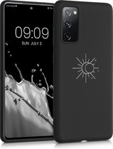 kwmobile telefoonhoesje compatibel met Samsung Galaxy S20 FE - Hoesje voor smartphone in wit / zwart - Minimalistische Stijl design