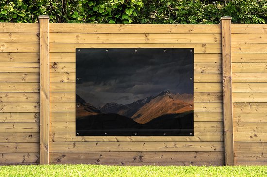 Dark sky over Aoraki National Park / Mount Cook on South Island Garden Poster 160x120 cm - Garden Canvas / Outdoor Peintures for Outdoor (décoration de jardin) XXL / Groot format!