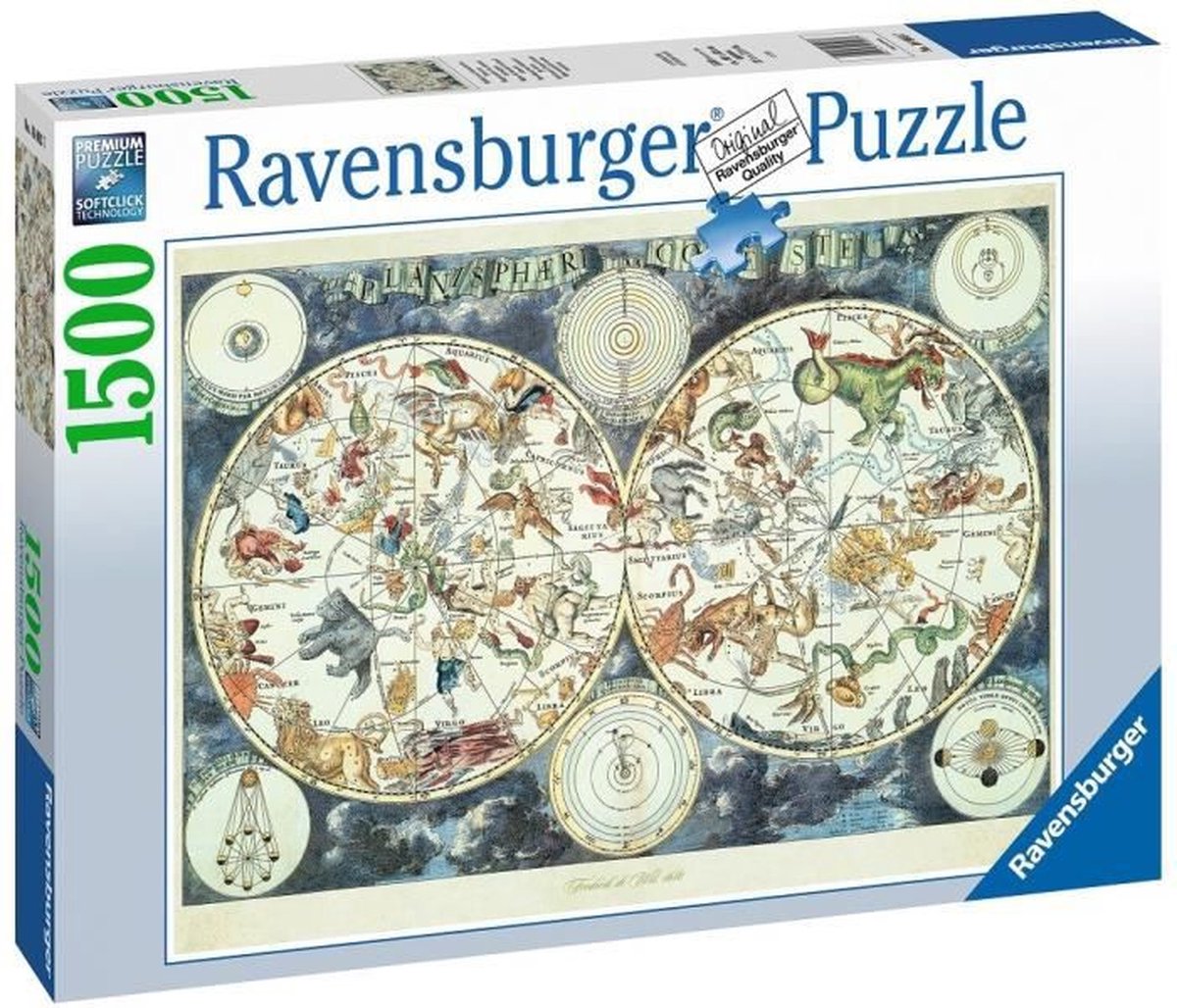Ravensburger puzzel Wereldkaart met Fantastierijke Dieren - Legpuzzel -  1500 stukjes | bol.com