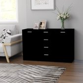 Decoways - Dressoir 120x35,5x75 cm spaanplaat zwart