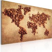 Schilderij - Koffie uit de hele wereld.