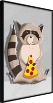 Racoon Eating Pizza