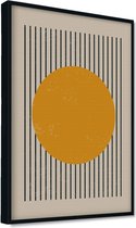 Akoestische panelen - Geluidsisolatie - Akoestische wandpanelen - Akoestisch schilderij AcousticPro® - paneel met grafisch element - Design 29 - basic - 100x70 - Wit- Wanddecoratie
