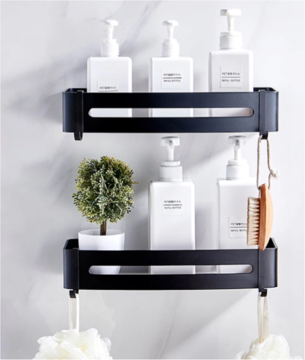 Badkamer Accessoires - Doucherek - Badkamerrek - 26cm - Zwart