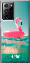 6F hoesje - geschikt voor Samsung Galaxy Note 20 Ultra -  Transparant TPU Case - Flamingo Floaty #ffffff