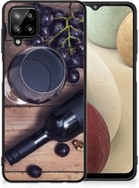Leuk TPU Backcase Geschikt voor Samsung Galaxy A12 Telefoonhoesje met Zwarte rand Wijn