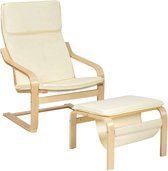 MEUBELEXPERT- relaxfauteuil met voetenbank moderne stijl en ergonomisch ontwerp beige