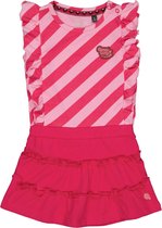 Quapi baby meisjes korte mouwen jurk Nadia aop Pink Stripe Diagonal