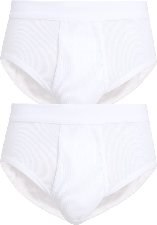 Ceceba heren slips met gulp - dubbelrib (2-pack) - wit - Maat: XXL