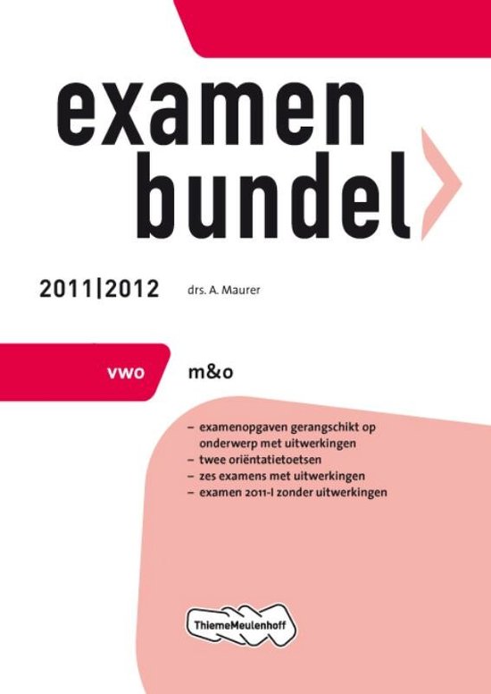 Cover van het boek 'Examenbundel 2011/2012 Management & Organisatie Vwo / druk 1'