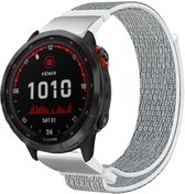 Nylon Smartwatch bandje - Geschikt voor  Garmin Fenix 7 nylon band - zeeschelp - Strap-it Horlogeband / Polsband / Armband