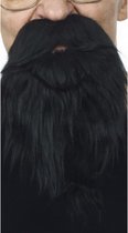 Snor met baard (lengte ca. 18 cm) zwart zelfklevend
