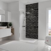douche achterwand - Schulte Deco Design - steen antraciet - 100x255cm - wanddecoratie - muurdecoratie - badkamer wandpaneel - muurbekleding
