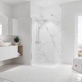 Schulte achterwand - Softtouch - steen marmer Bianco - 100x255 - zelf in te korten - wanddecoratie - muurdecoratie - badkamer wandpanelen - muurbekleding
