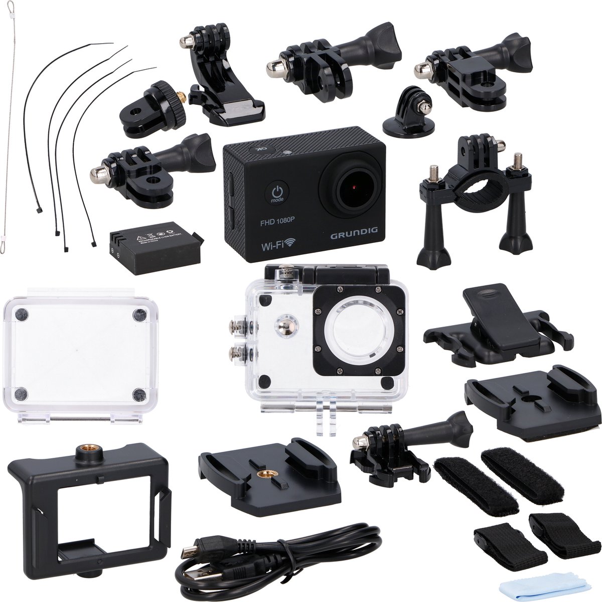 Grundig Action Camera - HD 720p - Microfoon - Waterdicht - Zwart | bol.com
