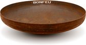 BonFeu Vuurschaal Ø 100 cm CortenStaal- Ook met Grill / Plancha verkrijgbaar! - Vuurschaal groot - L 100 x B 100 x H 21 cm - Staal - Bruin