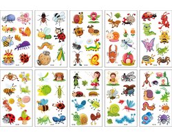 10 stuk Tattoo Sticker Gezicht Hand Cartoon Nep Tatoo Tijdelijke Waterdichte Taty model KC Insect