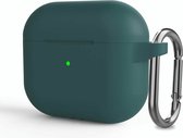 Case Cover geschikt voor geschikt voor Apple Airpods 3 - Siliconen Donkergroen | Watchbands-shop.nl