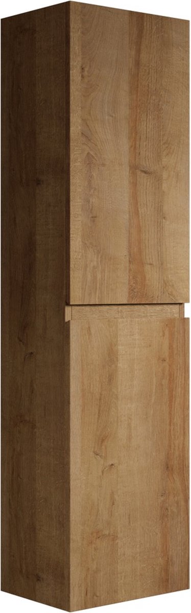 Badplaats Badkamerkast Angela 40 x 30 x 150 cm - Eiken - Hangende Kolomkast met 2 Deuren