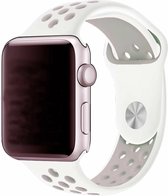 Rubberen sport bandje voor de Geschikt voor Apple Watch 38mm - 40mm S/M - Wit Lavendel 1|2|3|4|5|6|7