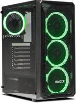 RAIDER CA2 PRO GAMING ATX PC Case - Behuizing met Groene Led