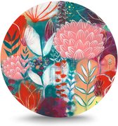 Maison de France - MDF Rond schilderij wall-art - scandic flowers 10 - mdf - 50 cm