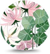 Maison de France - MDF Rond schilderij wall-art - scandic flowers 19 - mdf - 50 cm