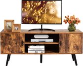 MEUBELEXPERT - industriële stijl tv-meubel 120 x 40 x 50,5 CM met 2 deuren en 2 planken rustiek bruin