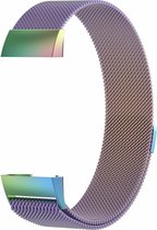 RVS regenboog kleurig metalen milanese loop bandje / armband voor de Fitbit Charge 3