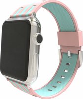 Geschikt voor Apple watch bandje 42mm - 44mm duo roze - groen
