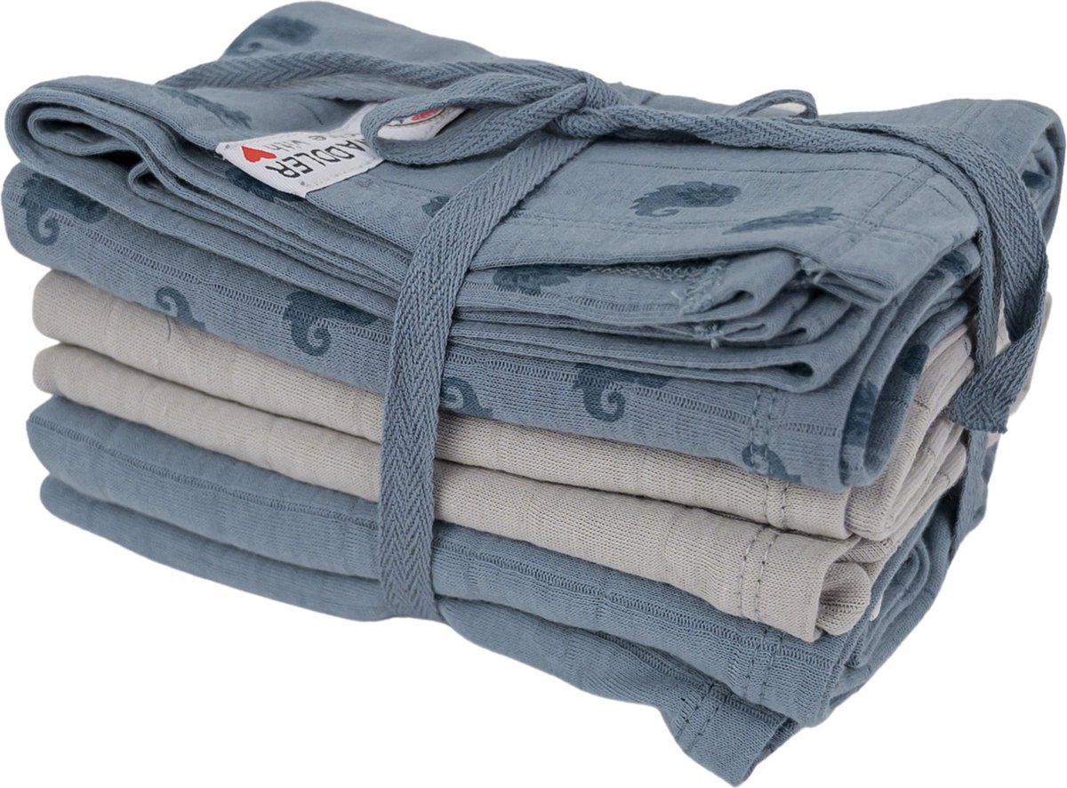 Lodger Hydrofiele Doek 70x70 cm - Swaddler - 3-pack - 100% Gebreid Katoen - Multifunctioneel - Absorberend - Luchtig - Blauw Lodger Hydrofiele Doek 70x70 cm - Swaddler - 3-pack - 100% Gebreid Katoen - Multifunctioneel - Absorberend - Luchtig - Blauw