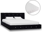 Decoways - Bed met matras fluweel zwart 120x200 cm
