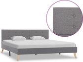 Decoways - Bedframe stof lichtgrijs 160x200 cm