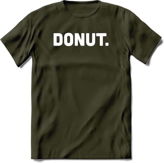 Donut - Snack T-Shirt | Grappig Verjaardag Kleding Cadeau | Eten En Snoep Shirt | Dames - Heren - Unisex Tshirt | - Leger Groen - S