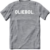 Oliebol - Snack T-Shirt | Grappig Verjaardag Kleding Cadeau | Eten En Snoep Shirt | Dames - Heren - Unisex Tshirt | - Donker Grijs - Gemaleerd - M