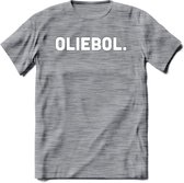 Oliebol - Snack T-Shirt | Grappig Verjaardag Kleding Cadeau | Eten En Snoep Shirt | Dames - Heren - Unisex Tshirt | - Donker Grijs - Gemaleerd - XXL