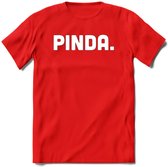 Pinda - Snack T-Shirt | Grappig Verjaardag Kleding Cadeau | Eten En Snoep Shirt | Dames - Heren - Unisex Tshirt | - Rood - XL