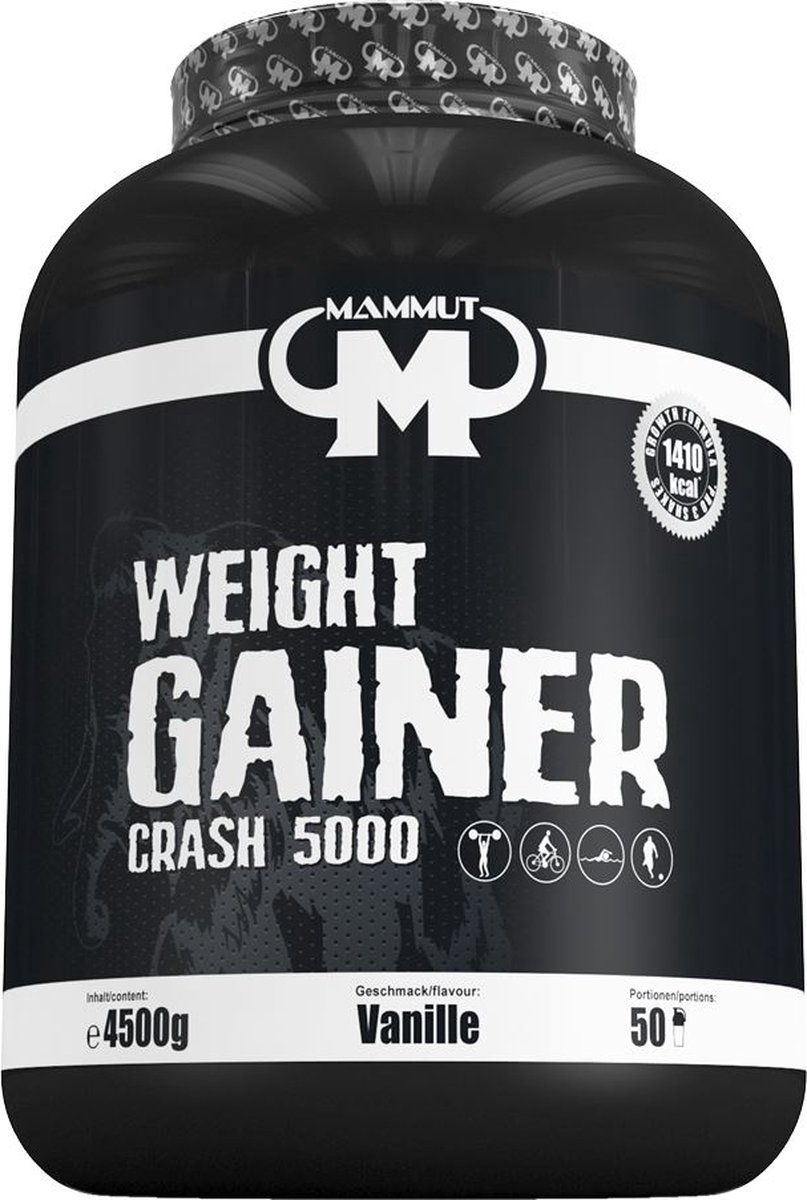 Mammut Weight Gainer Crash 5000 (4500g) Vanilla - Gewichtstoename - Met Creatine