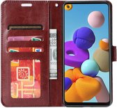 Hoesje Portemonnee Book Case Kunstleer Bruin Geschikt voor Samsung Galaxy S22