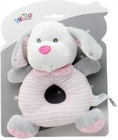 Tulilo  baby pluche  rammelaar- licht roze- hond- 0+ manden