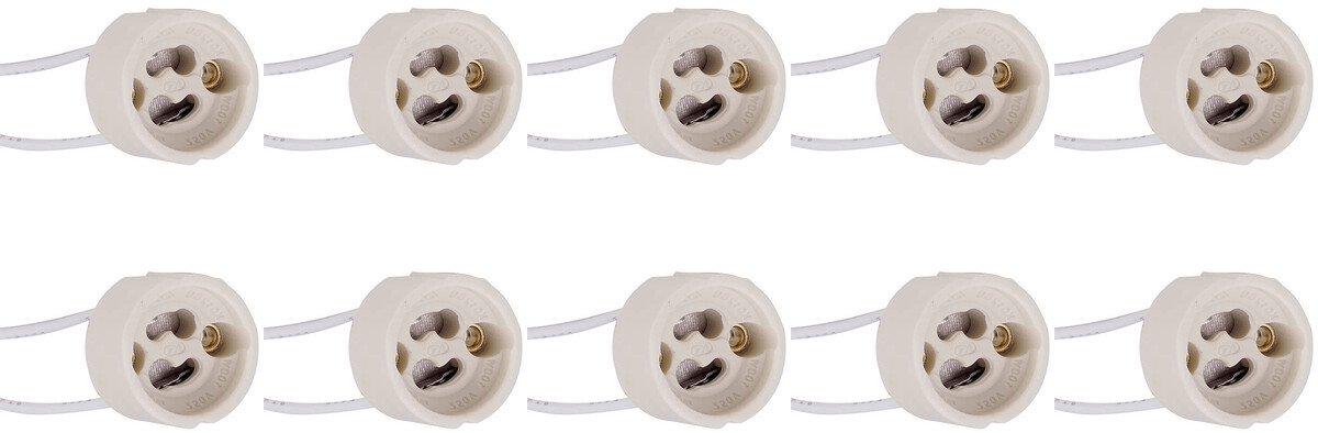 GU10 Fitting/Houder 10 Pack - Keramisch - 15cm Draad - BSE
