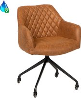 Eetkamer - Vergaderstoel Tervola Eco Leer, Cognac